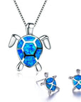 Opal Sea Turtle Jewelry Set