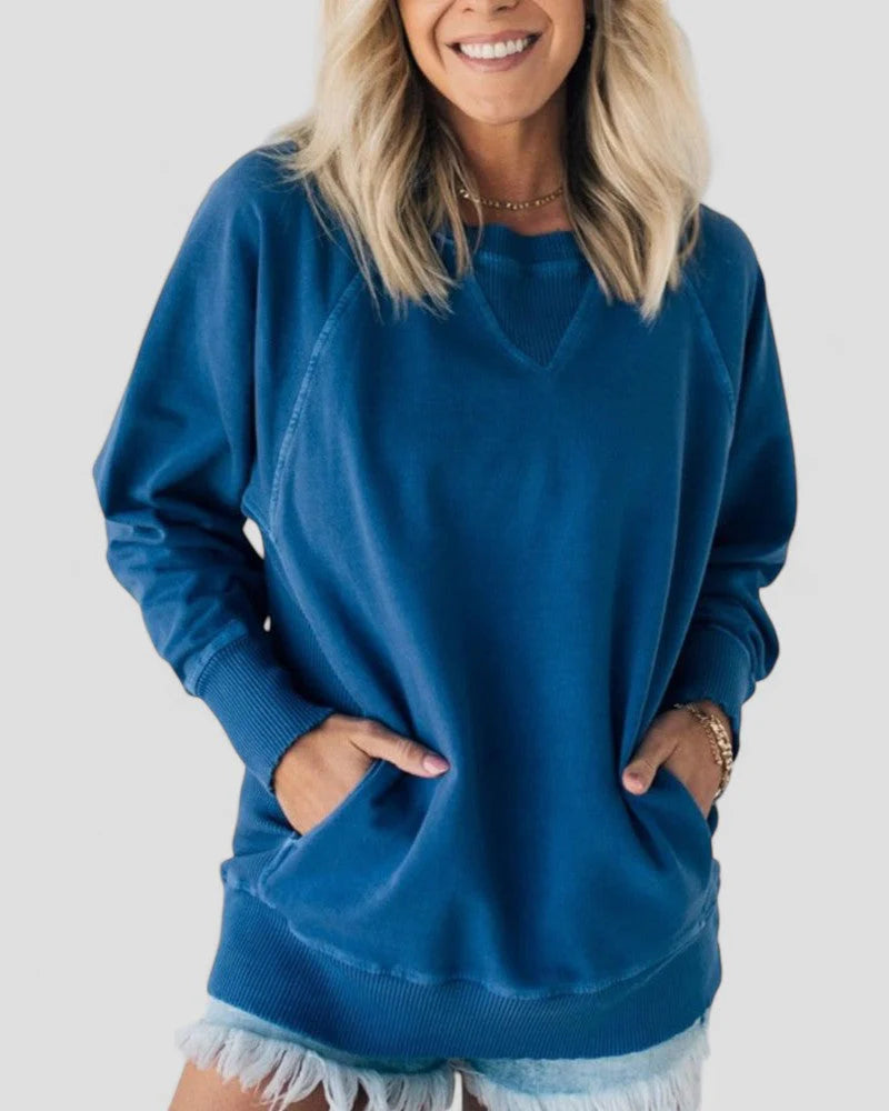 Textured Pullover Sweater with Pockets