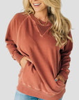 Textured Pullover Sweater with Pockets