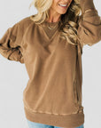 Textured Pullover Sweater with Pockets