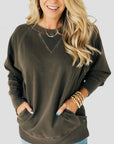 Textured Pullover Sweater with Pockets