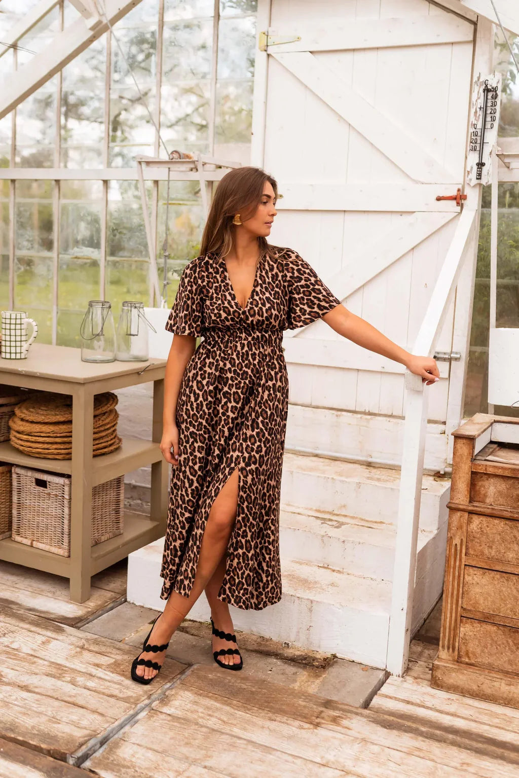 Casual Fit Leopard Print Maxi Dress