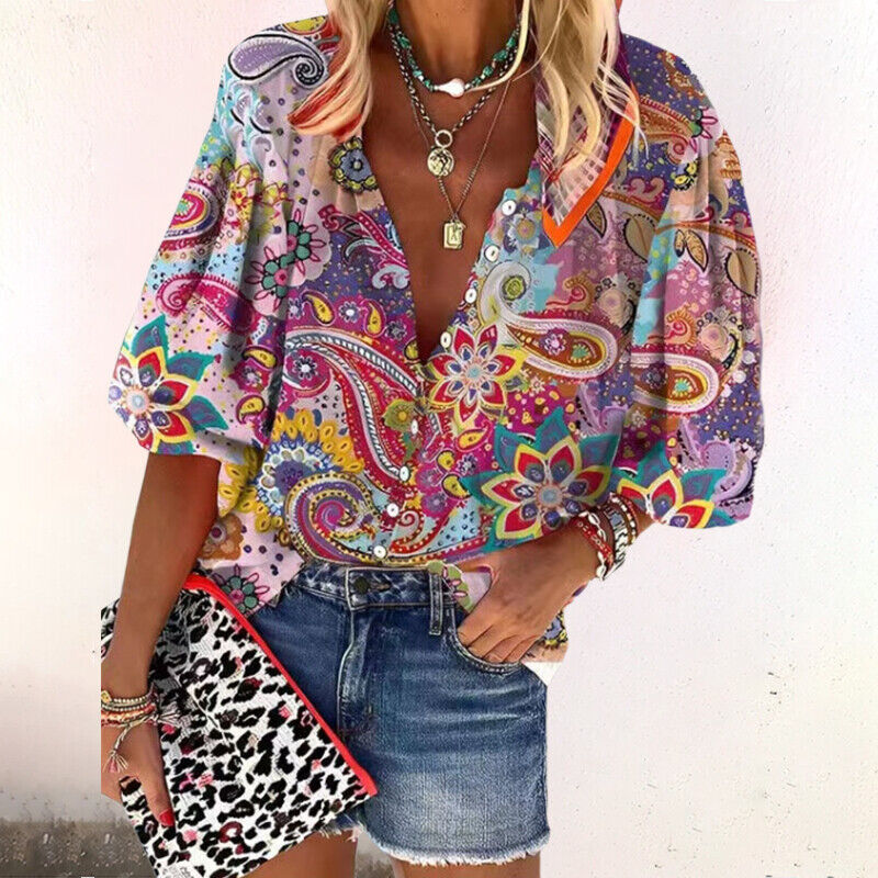 Women’s Summer Button Down Blouse