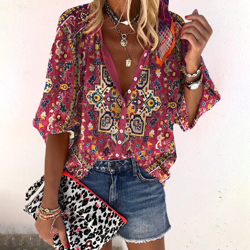 Women’s Summer Button Down Blouse
