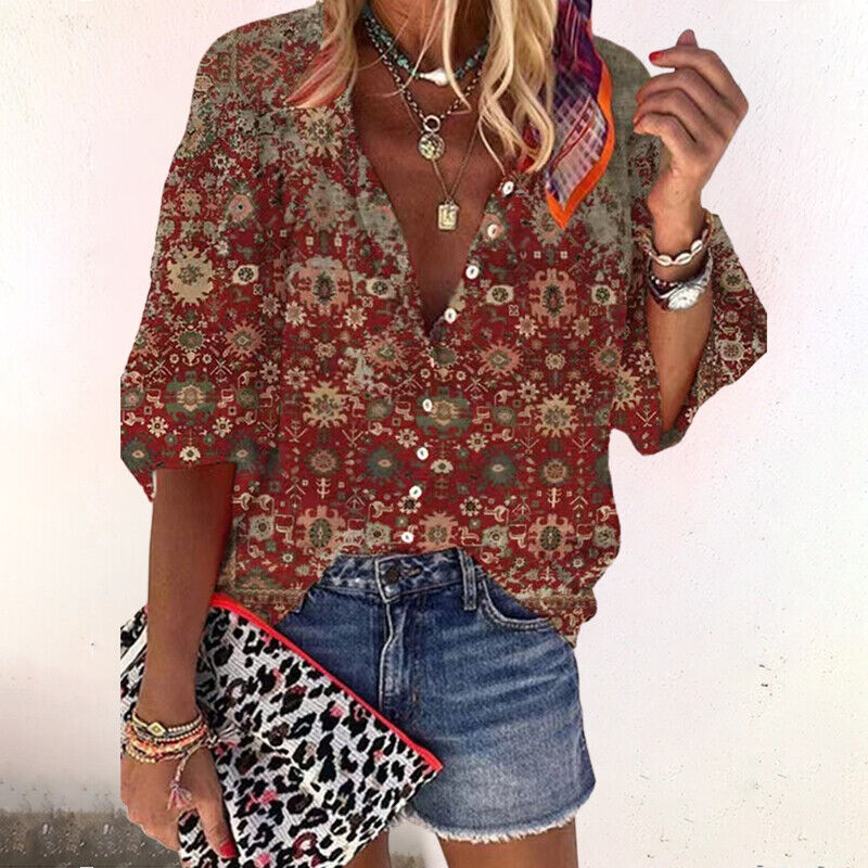 Women’s Summer Button Down Blouse
