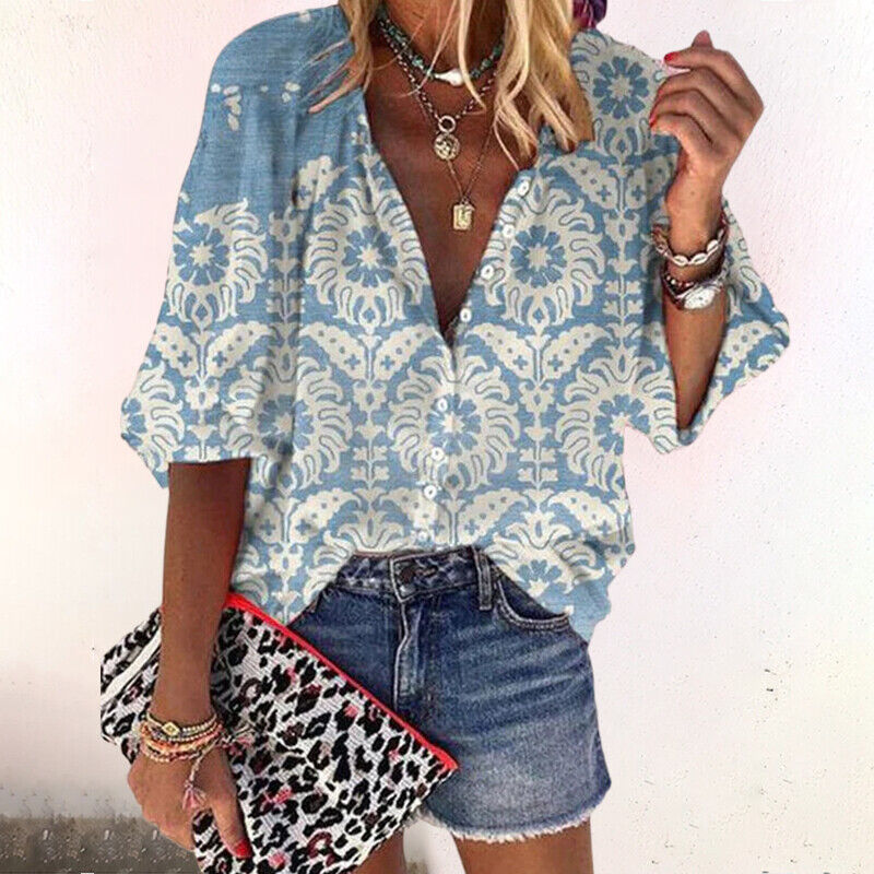 Women’s Summer Button Down Blouse