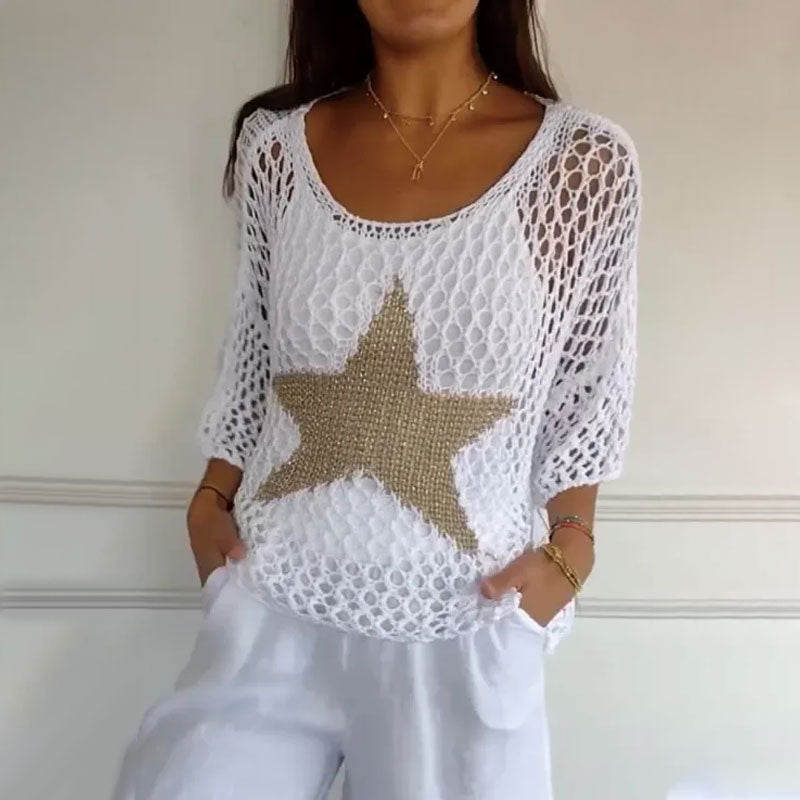 Starry Knit Top with Cozy Fit