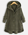 Ribbed Hooded Winter Coat for Women