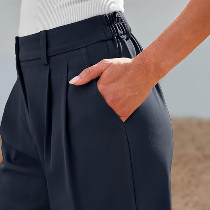 Solid Color Casual Straight Pants
