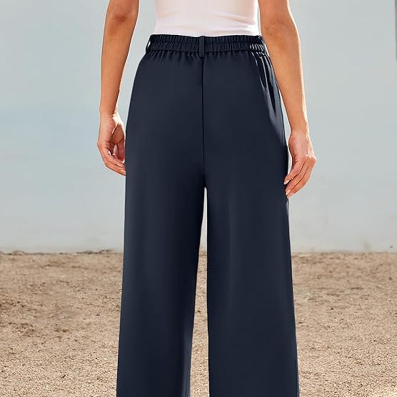 Solid Color Casual Straight Pants