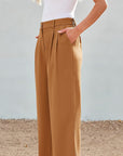 Solid Color Casual Straight Pants