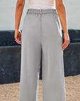 Solid Color Casual Straight Pants