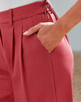 Solid Color Casual Straight Pants