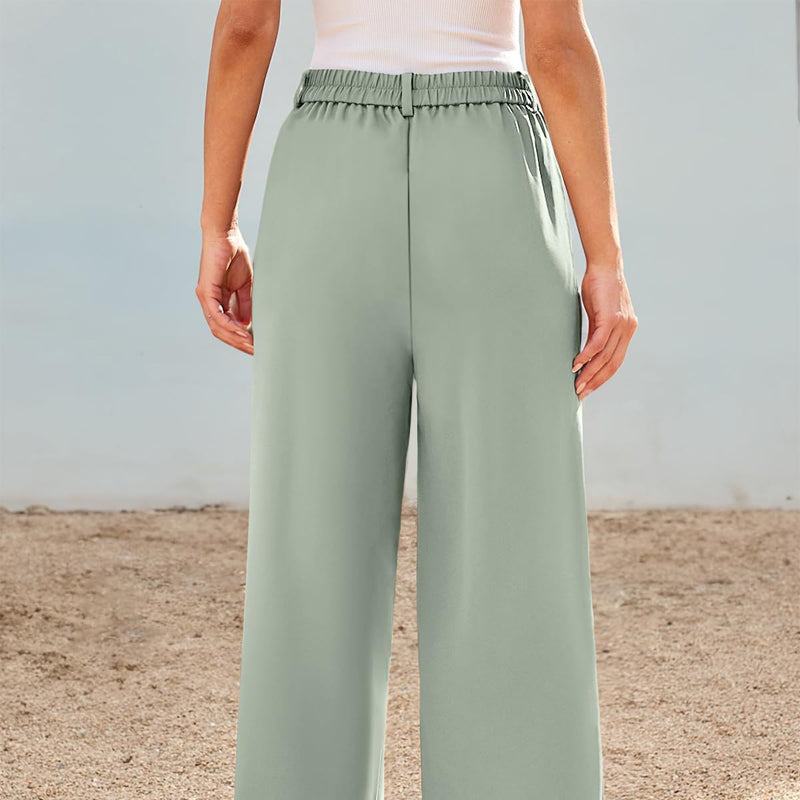 Solid Color Casual Straight Pants