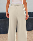Solid Color Casual Straight Pants