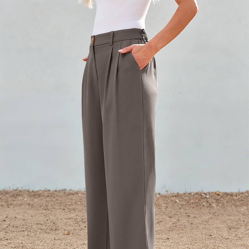 Solid Color Casual Straight Pants
