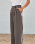 Solid Color Casual Straight Pants
