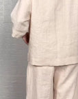 Cotton Linen Short Sleeve Two Piece Set