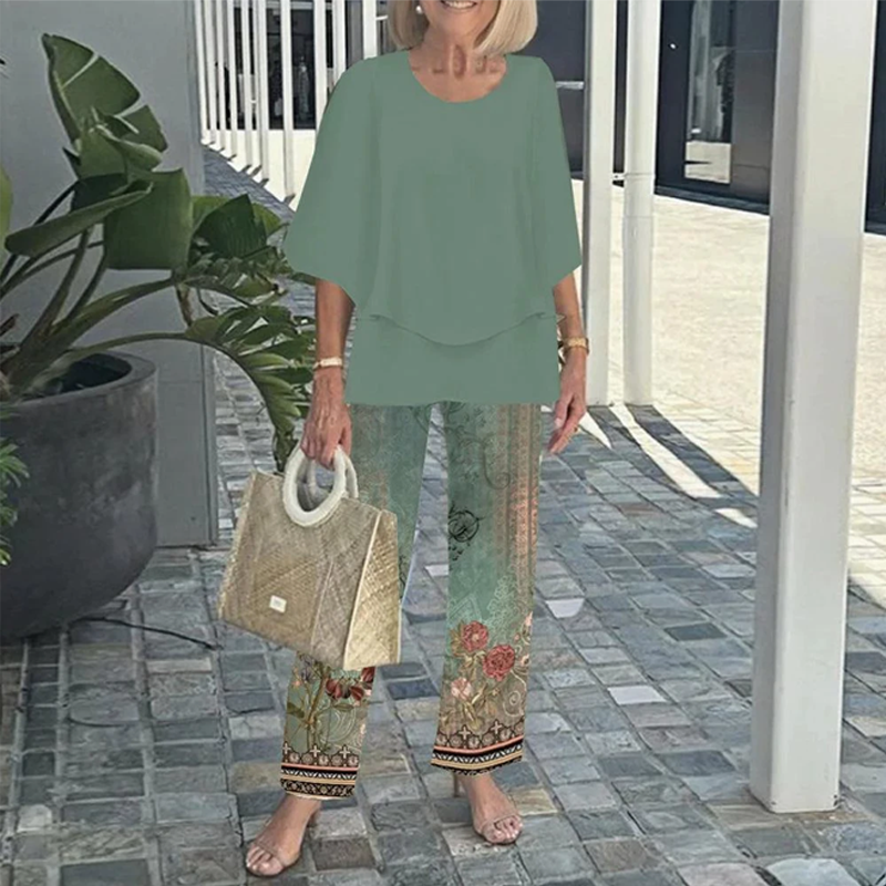 Printed Pants and Top 2 Peice Set