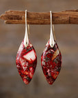 Earthy Jasper & Gold Teardrop Earrings