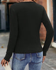 Deep V-Neck Long Sleeve T-Shirt for Women