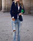 Elegant Velvet Blazer Jacket for Women