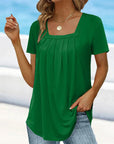 Refined Pleated Blouse with Flowing Fit