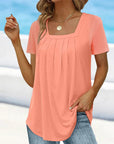 Refined Pleated Blouse with Flowing Fit