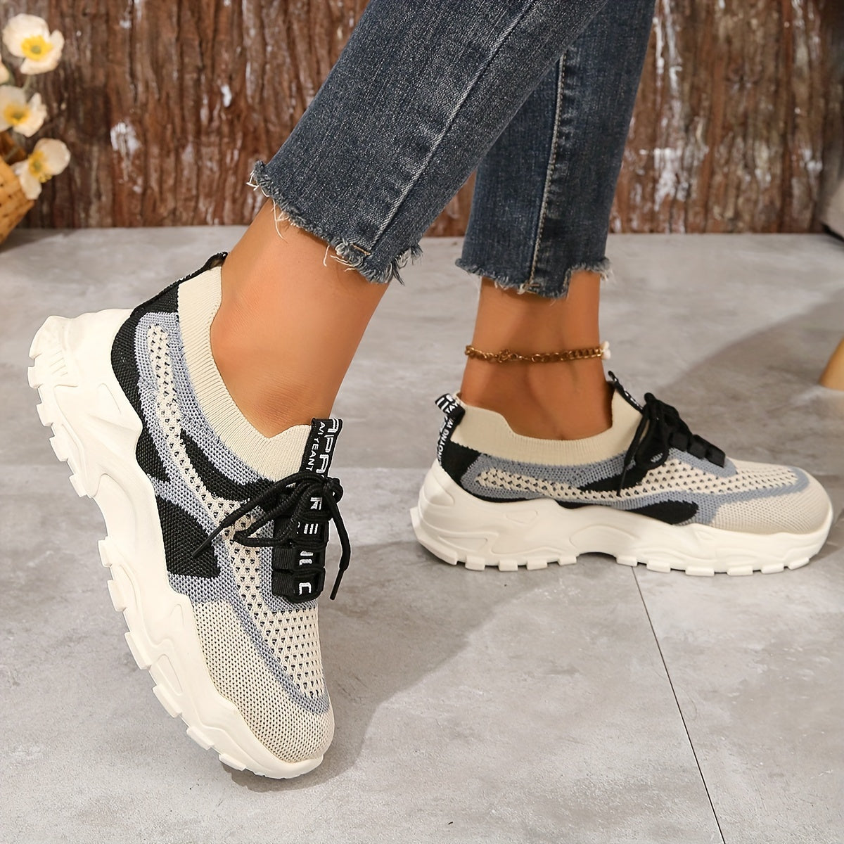 Amanda Stylish Mesh Sneakers with Flexible Fit