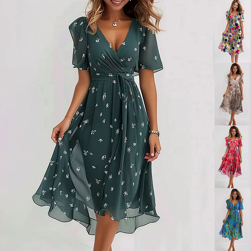Relaxed Fit Boho Floral Midi Dress