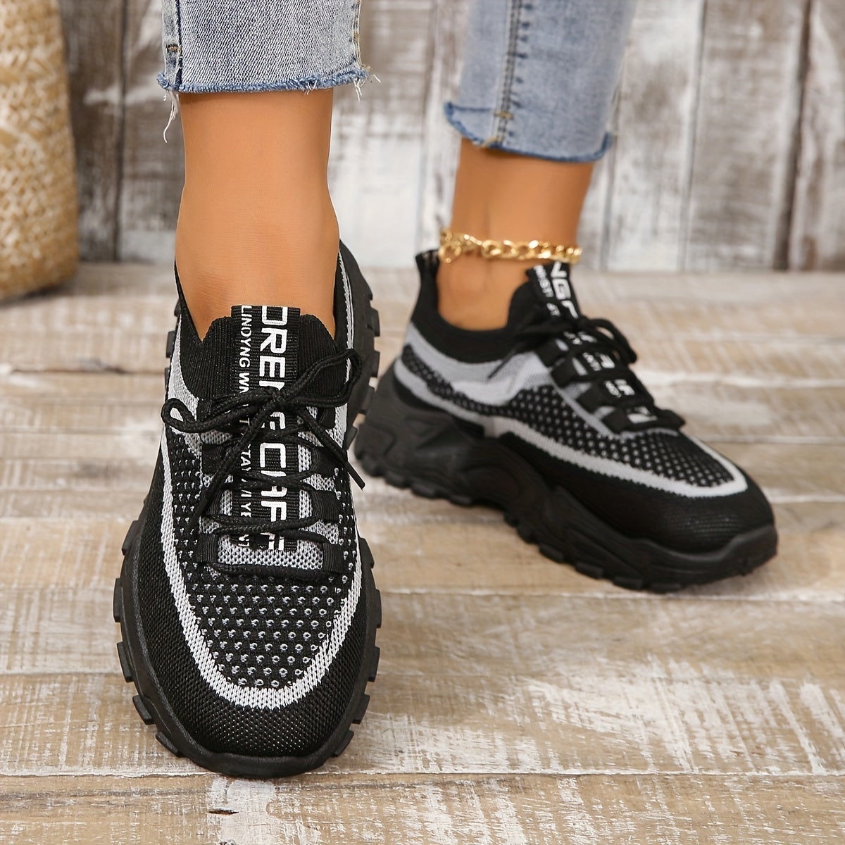 Amanda Stylish Mesh Sneakers with Flexible Fit