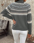 Icelandic Turtleneck Sweater with Nordic Pattern