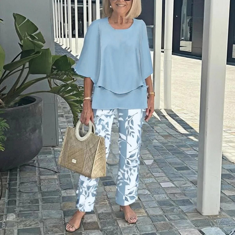 Mid-Sleeve Set Two-Piece
