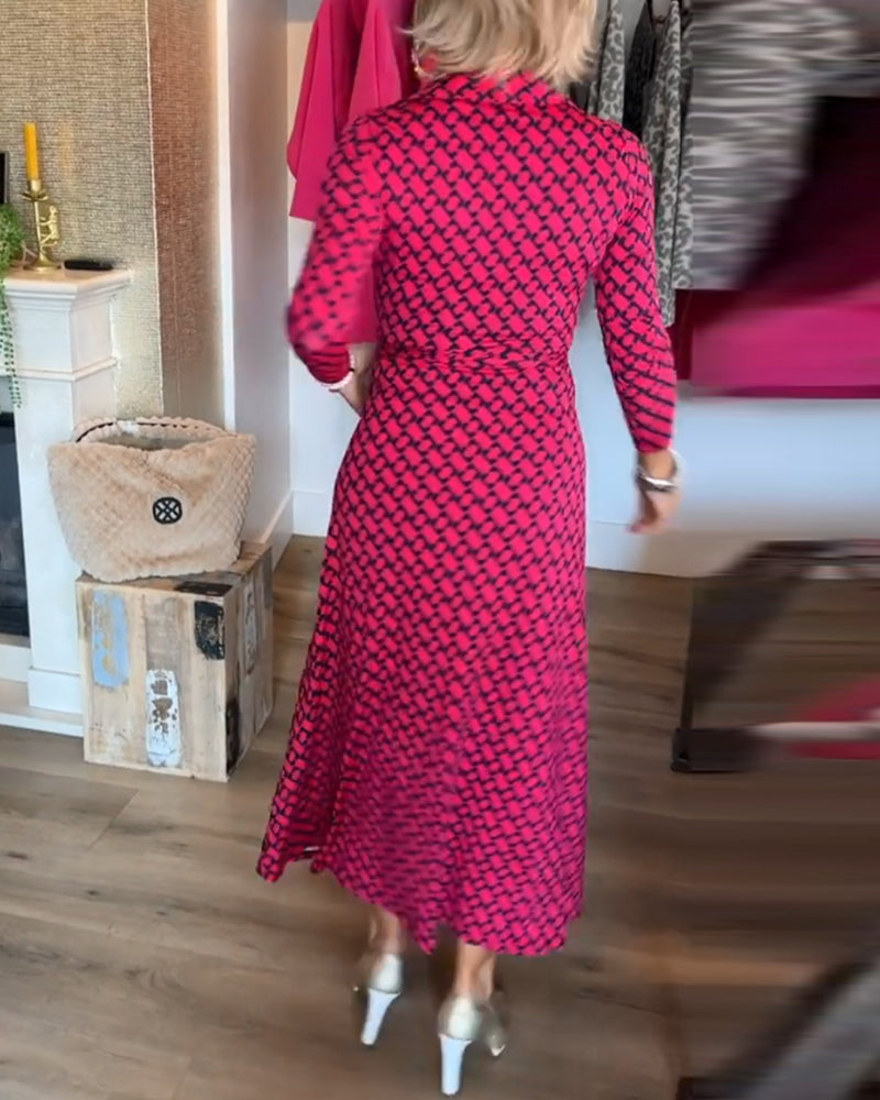 Chic Maxi Dress with Deep V Neckline