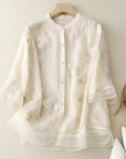 Classic Cotton Top with Intricate Embroidery