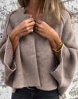 Neutral Draped Knit Top