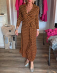 Chic Maxi Dress with Deep V Neckline