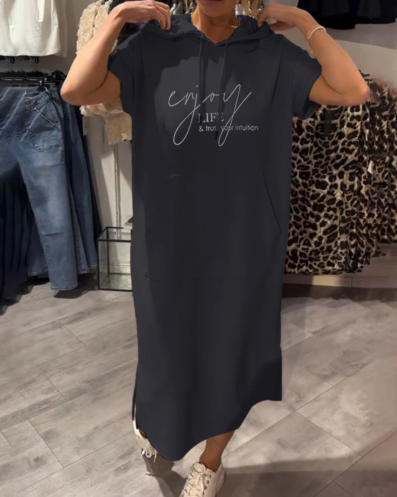 Relaxed Fit Pullover Hoodie Dress