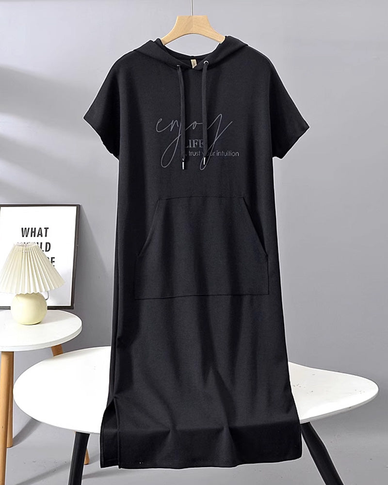 Relaxed Fit Pullover Hoodie Dress