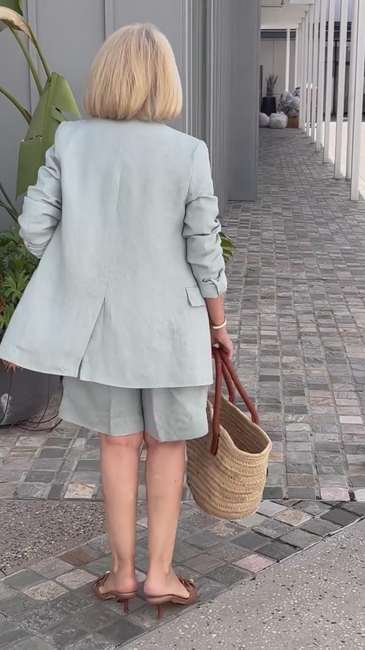 Elegant Suit Shorts Two-Piece Set