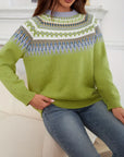Bold Geo Pattern Sweater with Retro Style