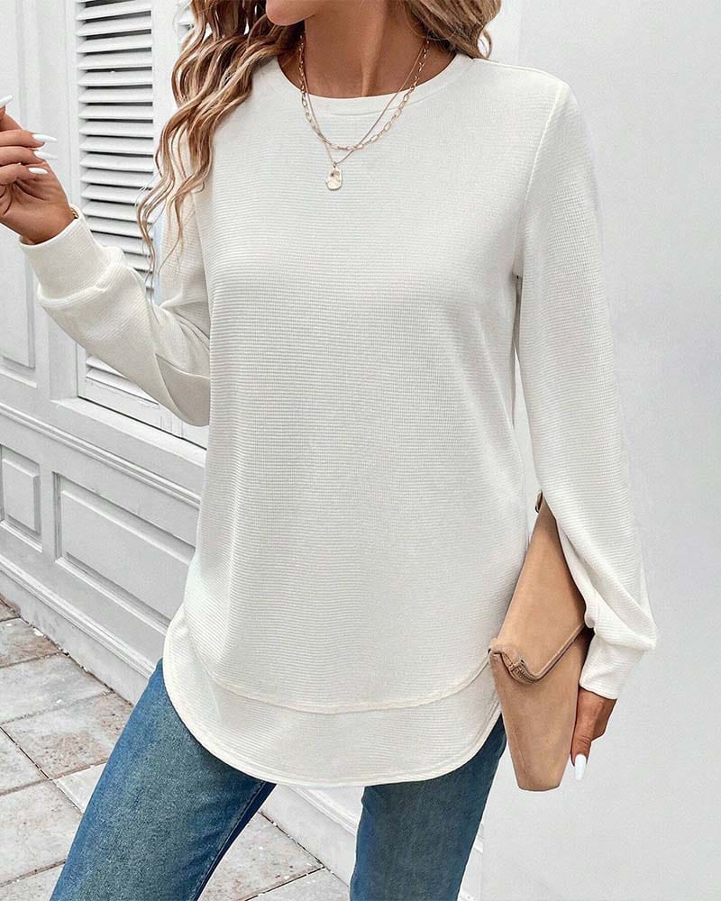 O-Neck Long Sleeve Daily Wear Shirt