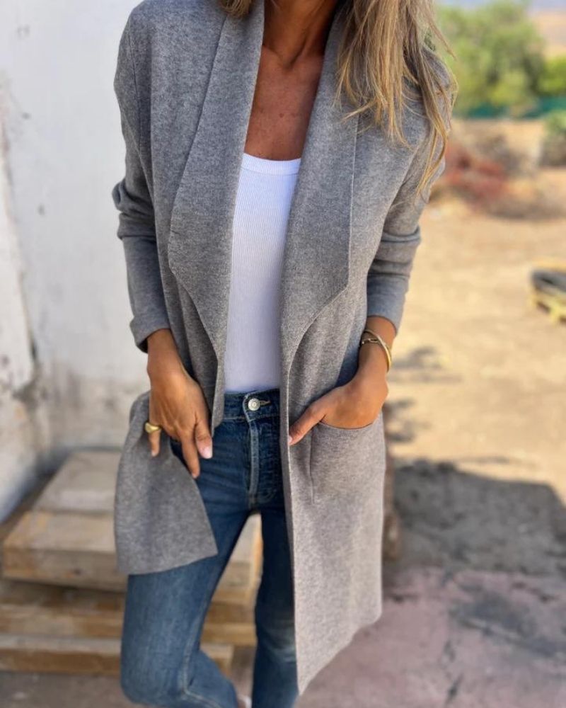 Casual Open Lapel Knit Jacket