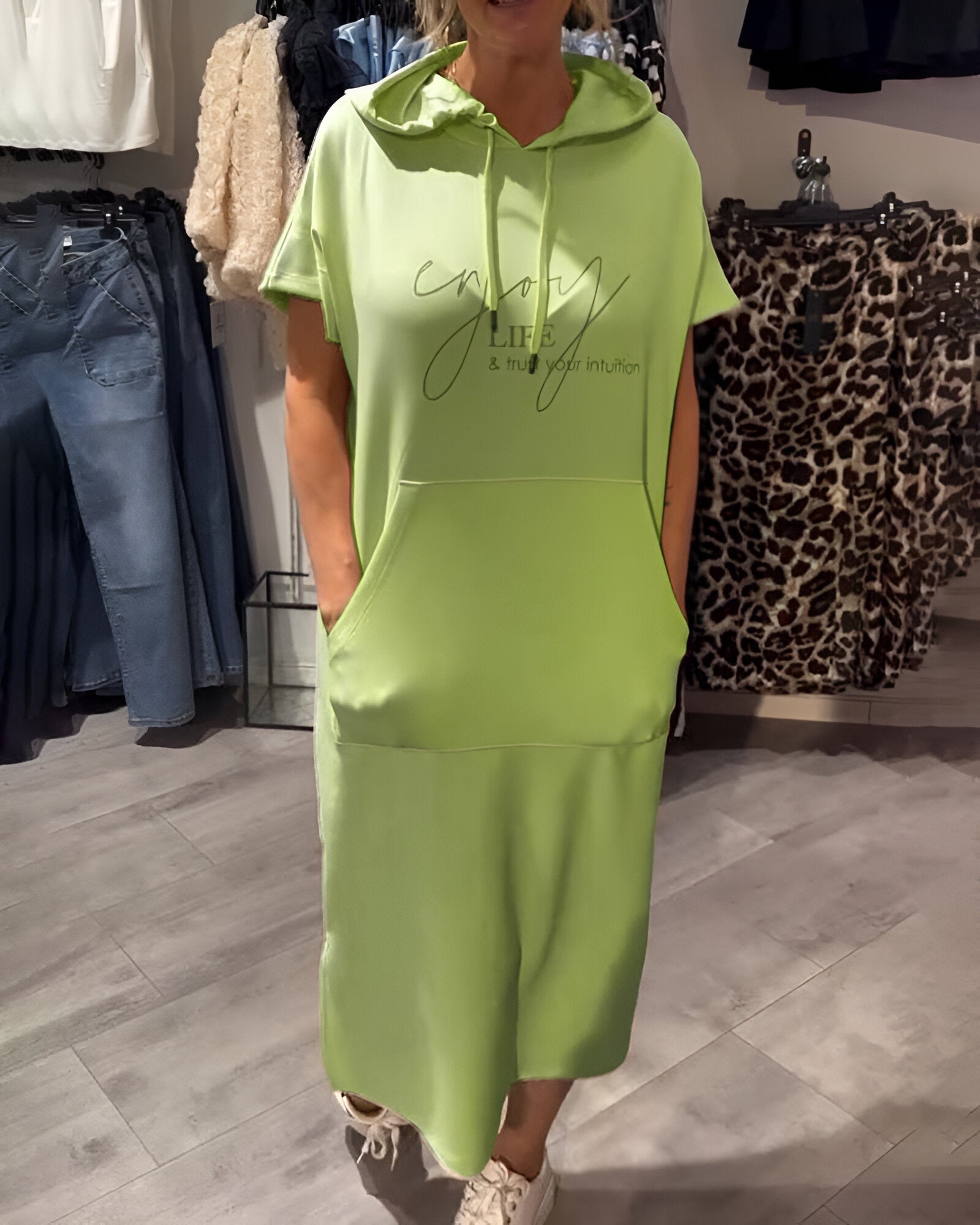 Relaxed Fit Pullover Hoodie Dress