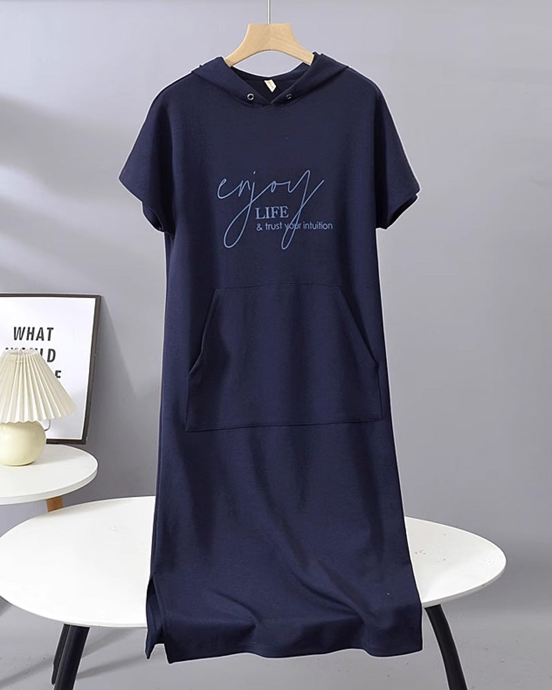 Relaxed Fit Pullover Hoodie Dress