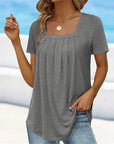 Refined Pleated Blouse with Flowing Fit