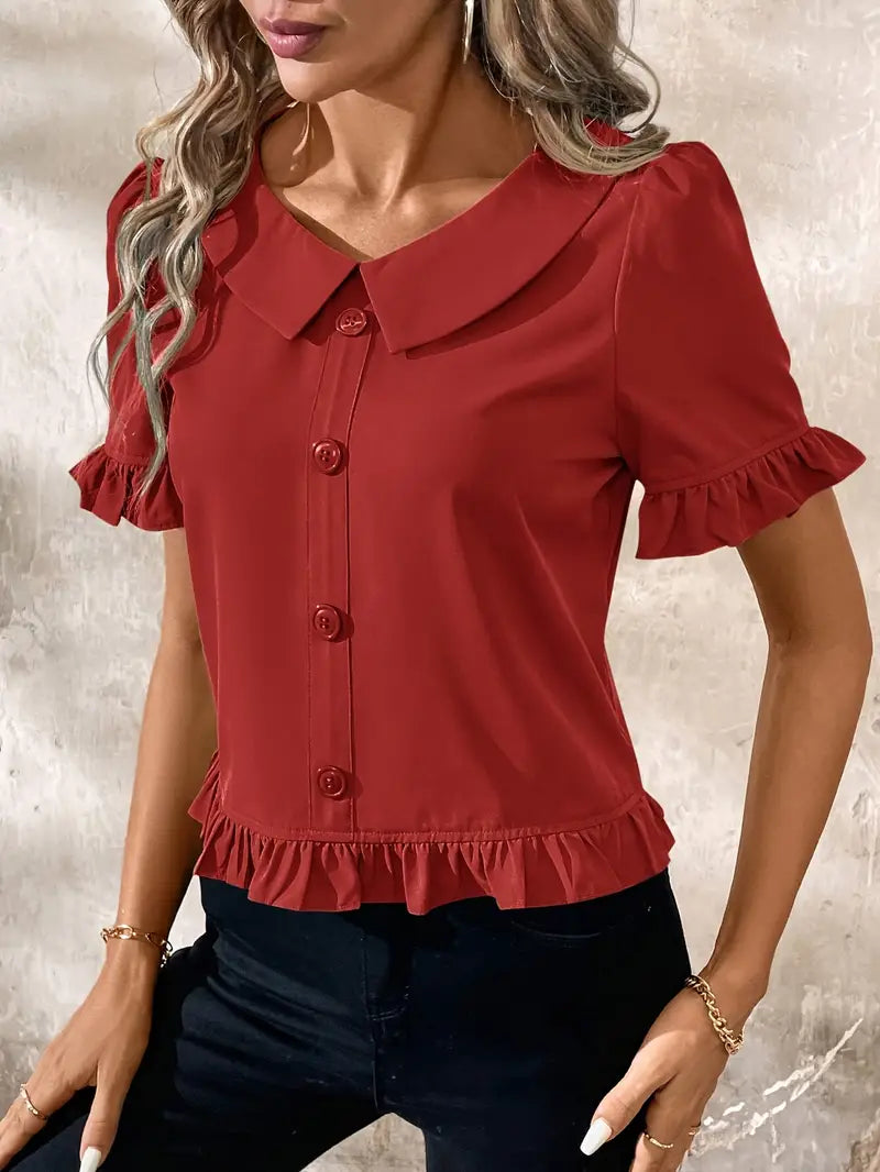 Elegant Short Sleeve Blouse