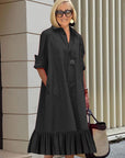 Black Loose Long Sleeve Dress