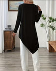 Asymmetric Mid-Length Solid Color Top