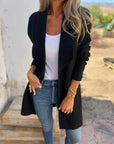 Casual Open Lapel Knit Jacket